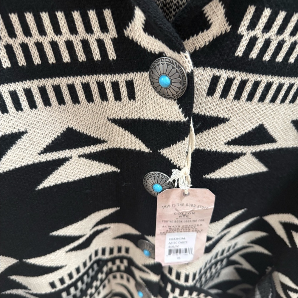 Cotton & Rye Cardigan Southwestern super soft thick cozy XL NEW
